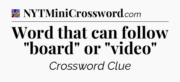 Word that can follow 