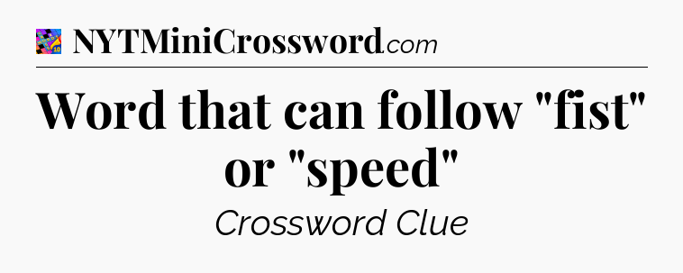 Word that can follow 