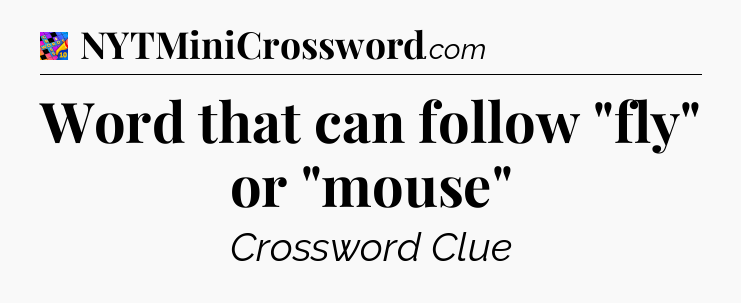 Word that can follow 