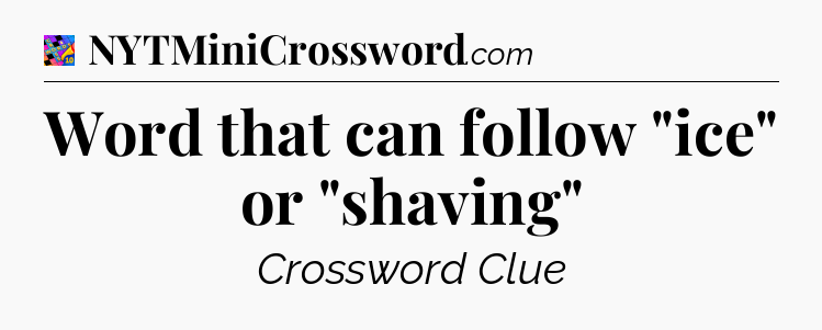 Word that can follow 