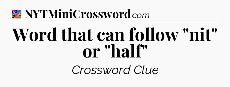 Word that can follow 