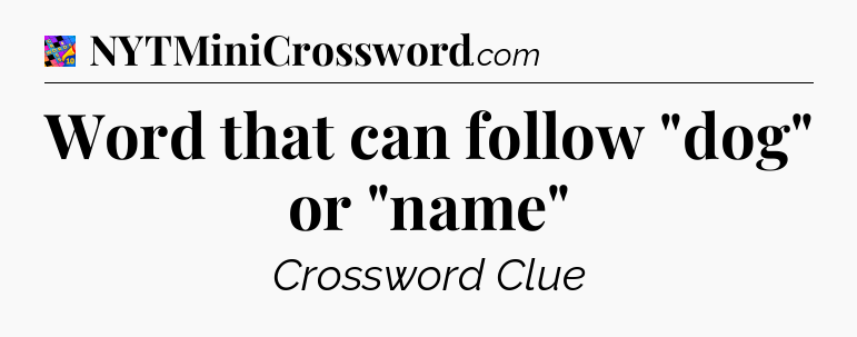 Word that can follow 