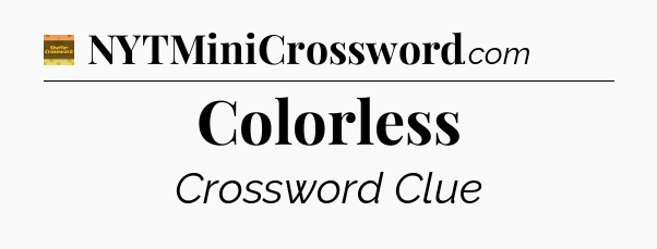 Colorless - Eugene Sheffer Crossword