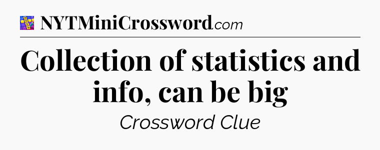 Collection of statistics and info, can be big Codycross