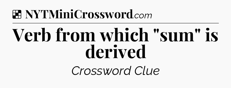 Solution: Verb from which 