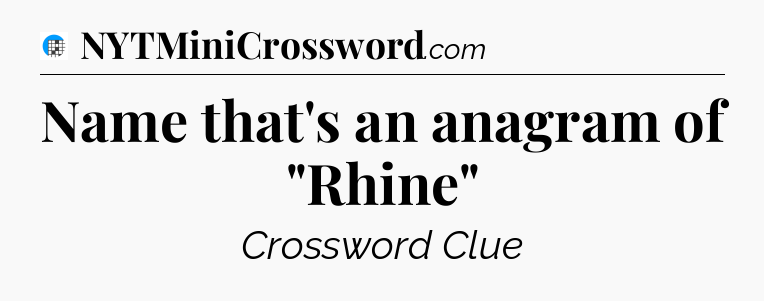 Name that's an anagram of 