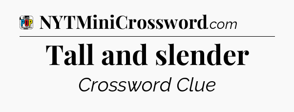 Tall and slender Crossword Clue