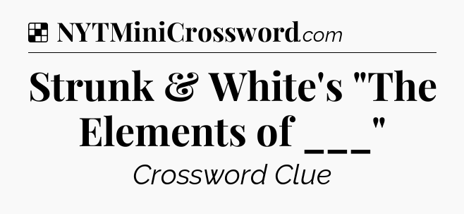 Solution: Strunk & White's 
