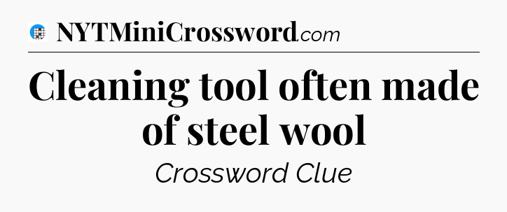 Cleaning tool often made of steel wool Crossword Clue