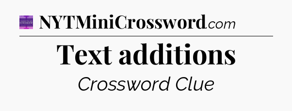 Text additions - Thomas Joseph Crossword