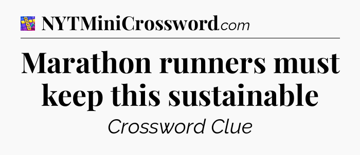 Marathon runners must keep this sustainable Codycross