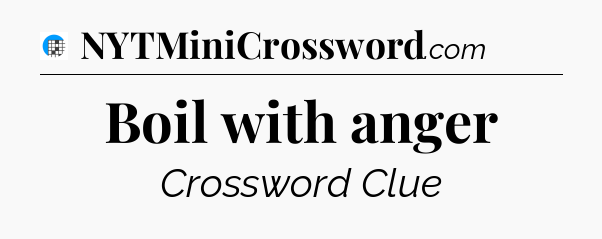 Boil with anger Crossword Clue