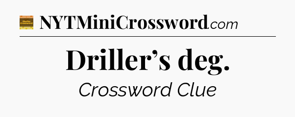 Driller’s deg - Eugene Sheffer Crossword