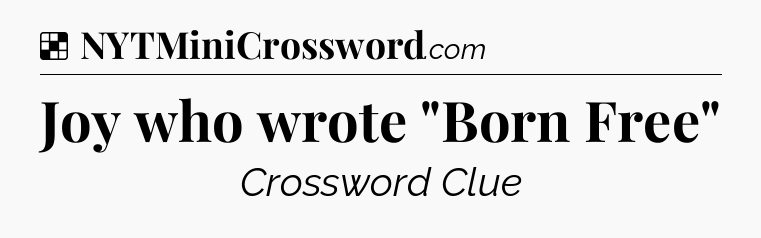 Solution: Joy who wrote 