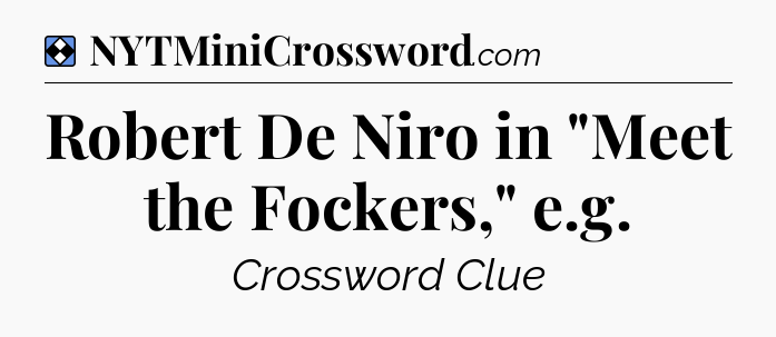 Solution: Robert De Niro in 