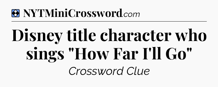 Solution: Disney title character who sings 