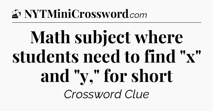 Math subject where students need to find 