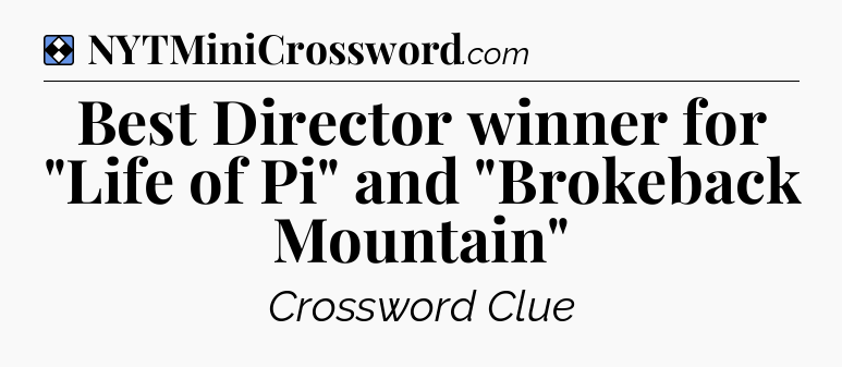 Solution: Best Director winner for 