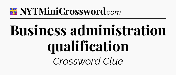 Business administration qualification Codycross