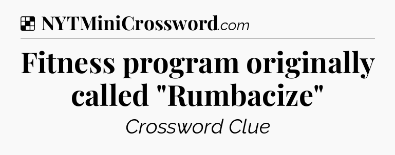 Solution: Fitness program originally called 