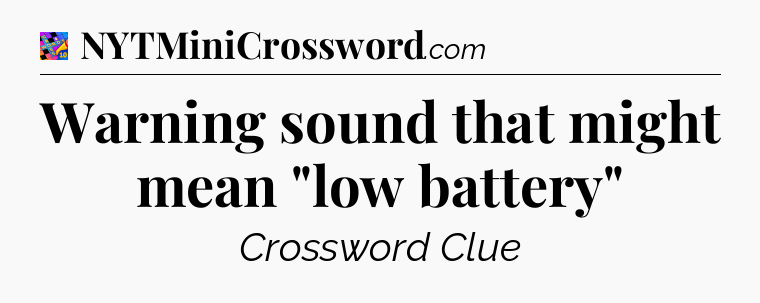 Warning sound that might mean 