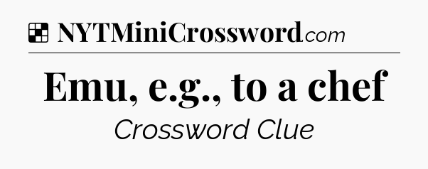 Solution: Emu, e.g., to a chef - NYT Crossword