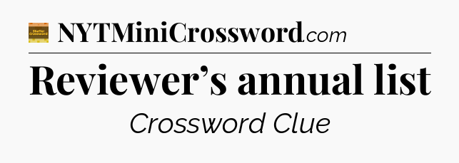 Reviewer’s annual list - Eugene Sheffer Crossword