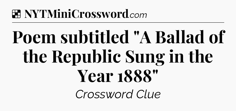 Solution: Poem subtitled 