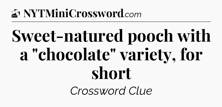 Sweet-natured pooch with a 