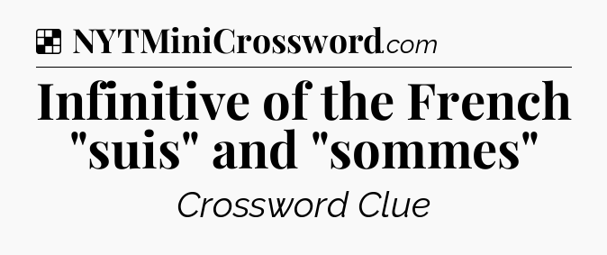 Solution: Infinitive of the French 