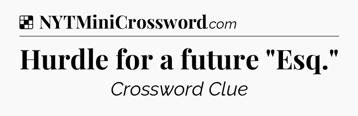 Solution: Hurdle for a future 