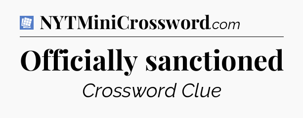 Officially sanctioned Puzzle Page Crossword Clue