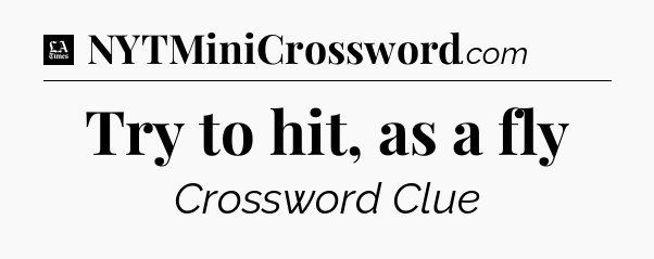 Try to hit, as a fly - LA Times Crossword