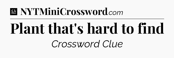 Plant that's hard to find - LA Times Crossword