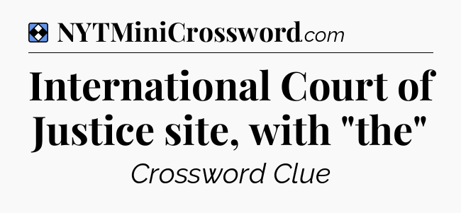 Solution: International Court of Justice site, with 
