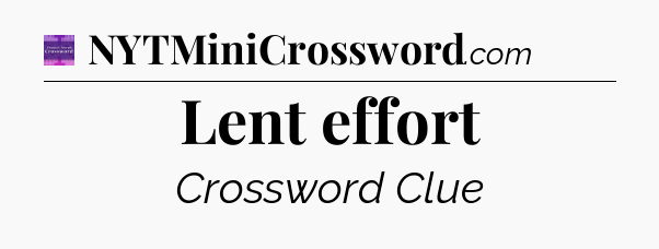 Lent effort - Thomas Joseph Crossword