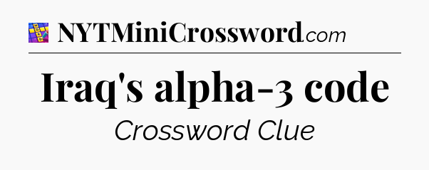 Iraq's alpha-3 code Codycross