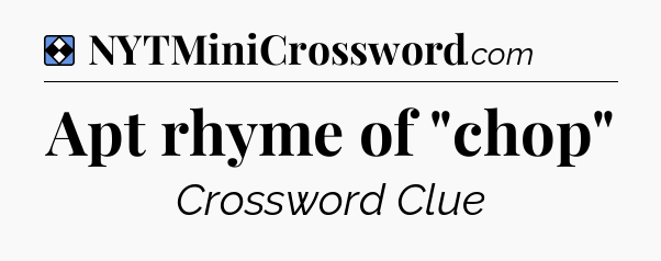 Solution: Apt rhyme of 