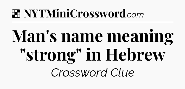 Solution: Man's name meaning 