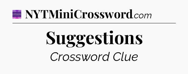 Suggestions - Thomas Joseph Crossword
