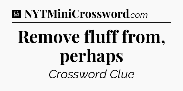 Remove fluff from, perhaps - LA Times Crossword