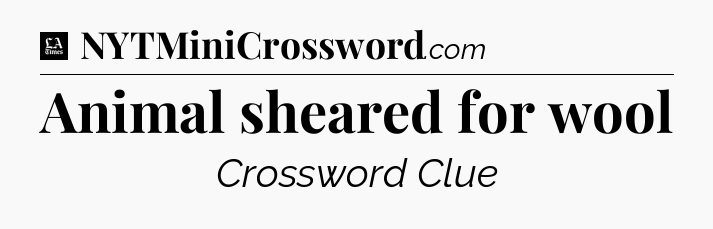 Animal sheared for wool - LA Times Crossword