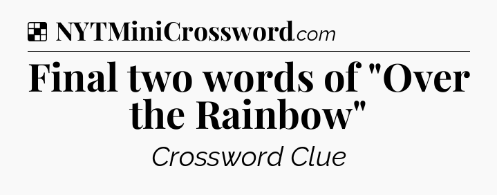 Solution: Final two words of 