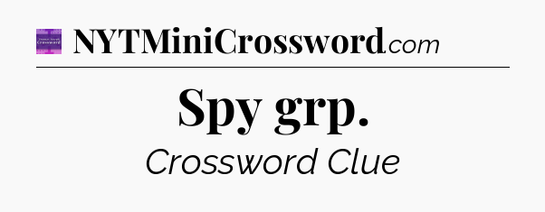 Spy grp - Thomas Joseph Crossword