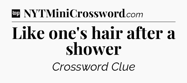 Like one's hair after a shower Crossword Clue
