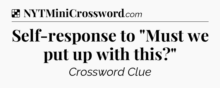 Solution: Self-response to 