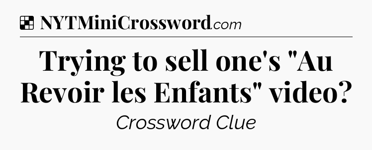 Solution: Trying to sell one's 