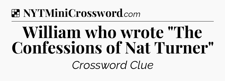 Solution: William who wrote 