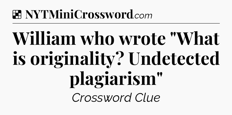 Solution: William who wrote 