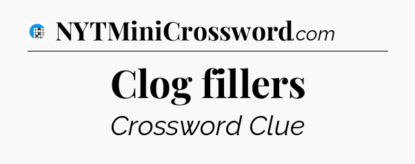 Clog fillers Crossword Clue